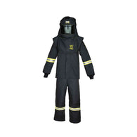 *75 Cal Premium, Ultralight Arc Flash Suit Set PLUS Hood Ventilation System and Hood Lamp