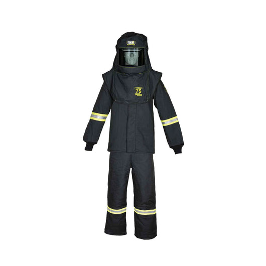 *75 Cal Premium, Ultralight Arc Flash Suit Set PLUS Hood Ventilation System and Hood Lamp